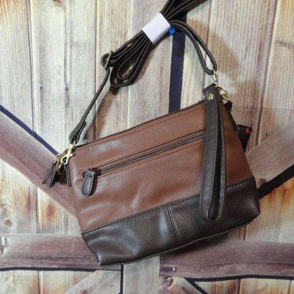 Stone Mountain 4 into 1 Two tone leather bag~NWOT~Cute,stylish - Picture 4 of 6